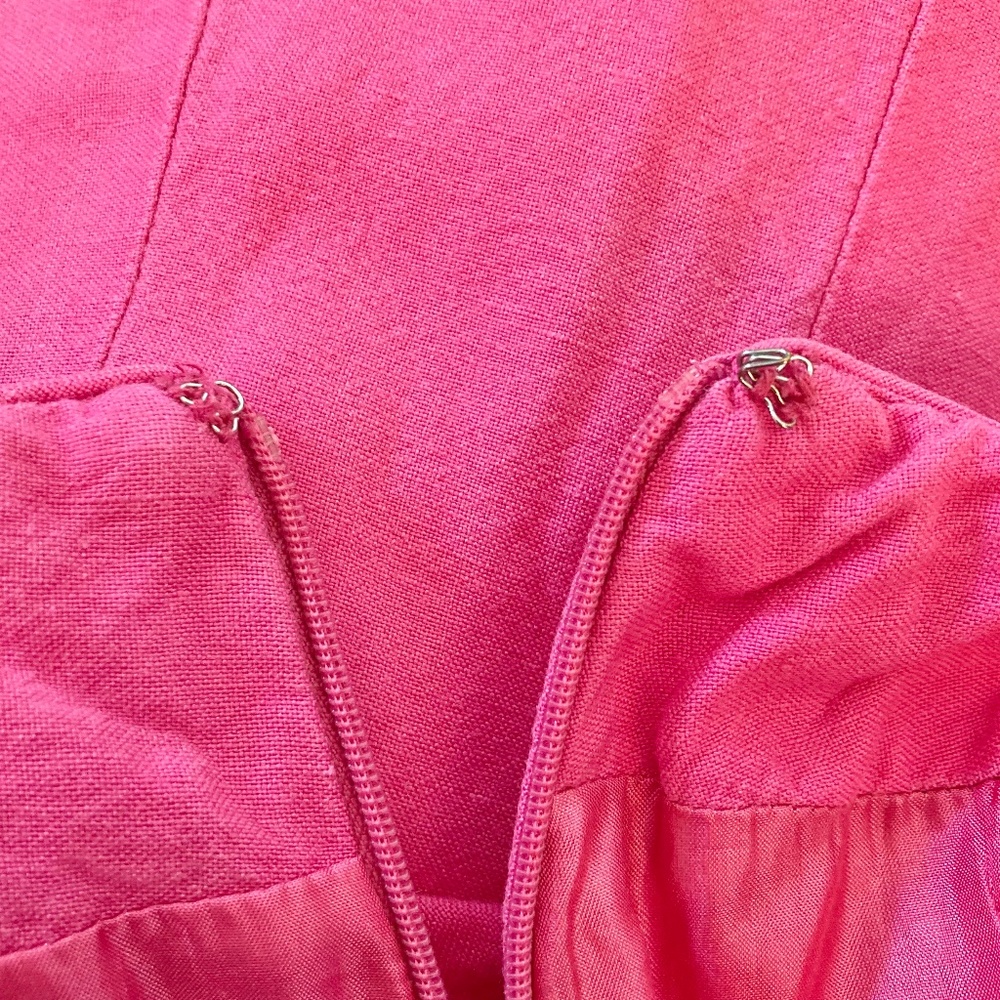 Appraisal women’s size 8 modest A-line midi-length hot pink high-waisted skirt - Picture 8 of 8